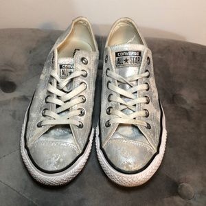 Metallic Silver Converse Sneakers